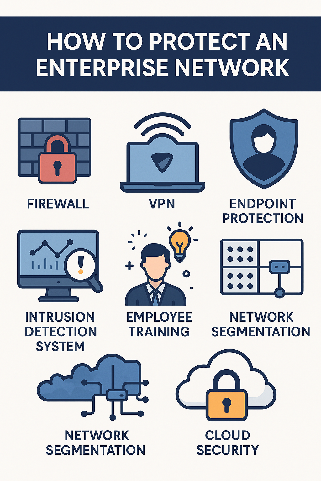 Illustration of protecting an enterprise network